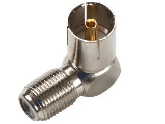 ADATTATORE COASSIALE IEC F / F FEMMINA 90°