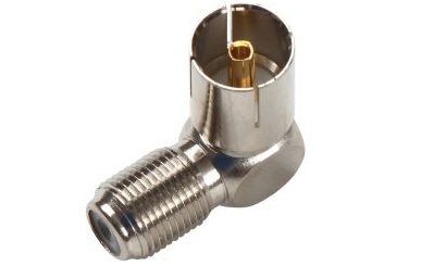 ADATTATORE COASSIALE IEC F / F FEMMINA 90°
