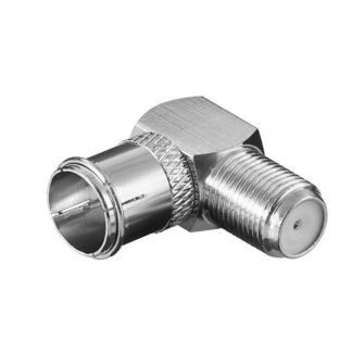 ADATTATORE COASSIALE F MASCHIO RAPIDO / F FEMMINA 90°