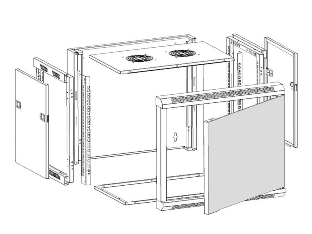 ARMADIO RACK 19" DA MURO DA ASSEMBLARE 15U misure