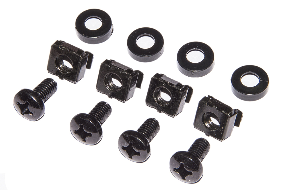 KIT VITI NERE + BUSSOLA PER ARMADI RACK 19"