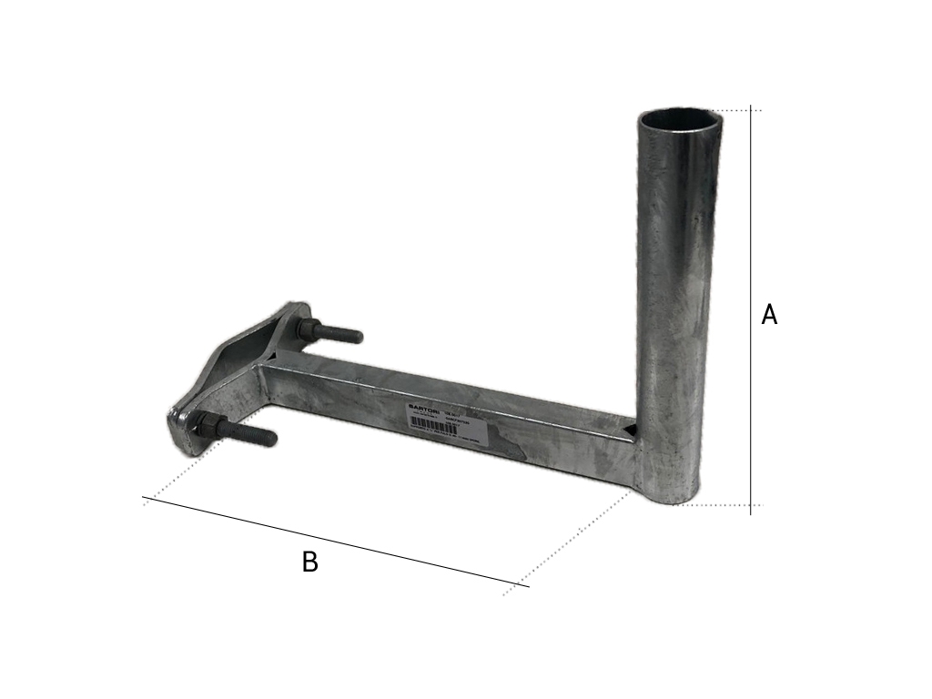 SUPPORTO A L DA PALO 1 MORSETTO D.40-114MM MISURE