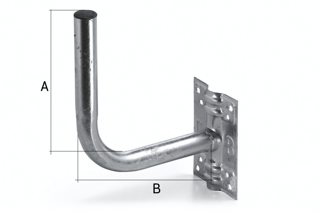 SUPPORTO A "L" LEGGERO IN TUBO TONDO - H 45CM MISURE