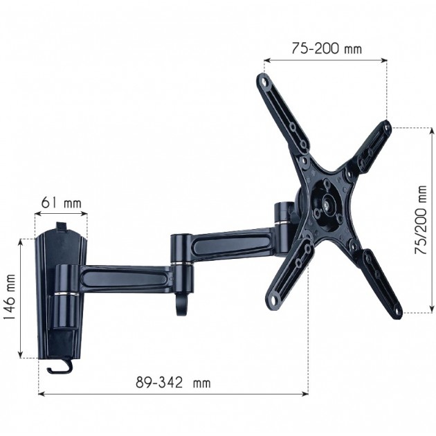 SUPPORTO LCD 25KG 3 SNODI