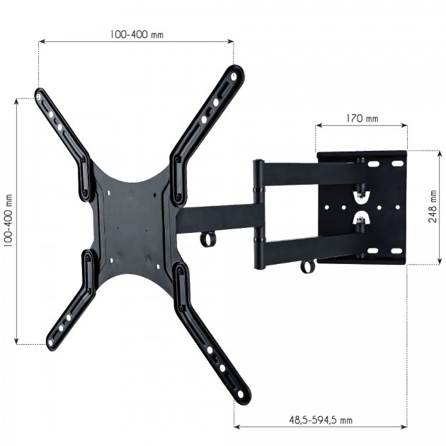 SUPPORTO LCD 45KG 3 SNODI